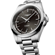 Cassa rotonda in acciaio inossidabile da 41 mm con vetro zaffiro antigraffio e corona a vite dell'orologio Longines Conquest